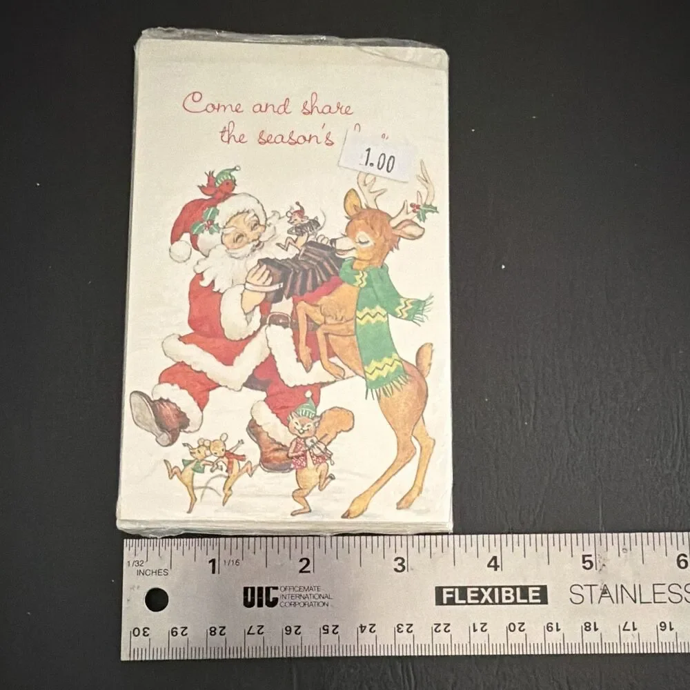 American Greetings Christmas Santa & Reindeer Invitations 8ct w/ Envelopes